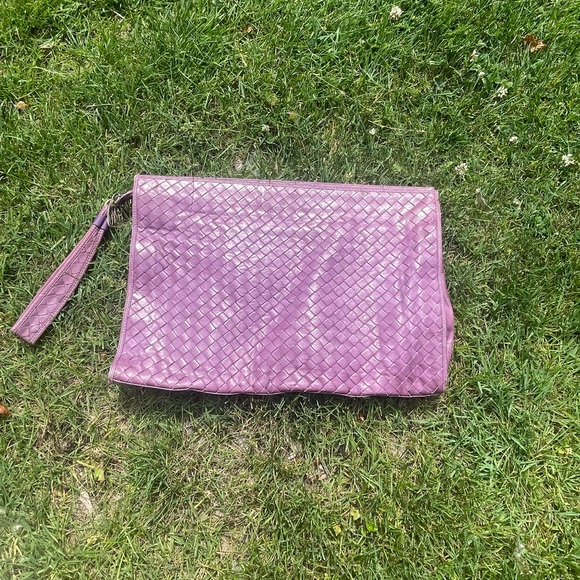 MORRIS MOSKOWITZ VINTAGE GENUINE LEATHER WOVEN CLUTCH PURSE - Picture 3 of 3